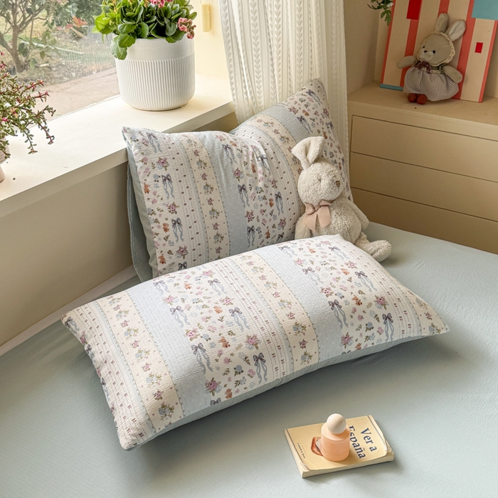 91家纺网 家纺一手货源 找家纺 丽美人家纺 2026新款A类皱皱纱双层印花单被套 BT花漫蝴蝶