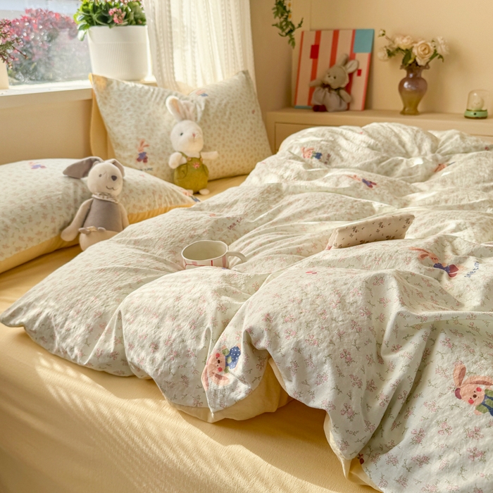 91家纺网 家纺一手货源 找家纺 丽美人家纺 2026新款A类皱皱纱双层印花单被套 BT乐园