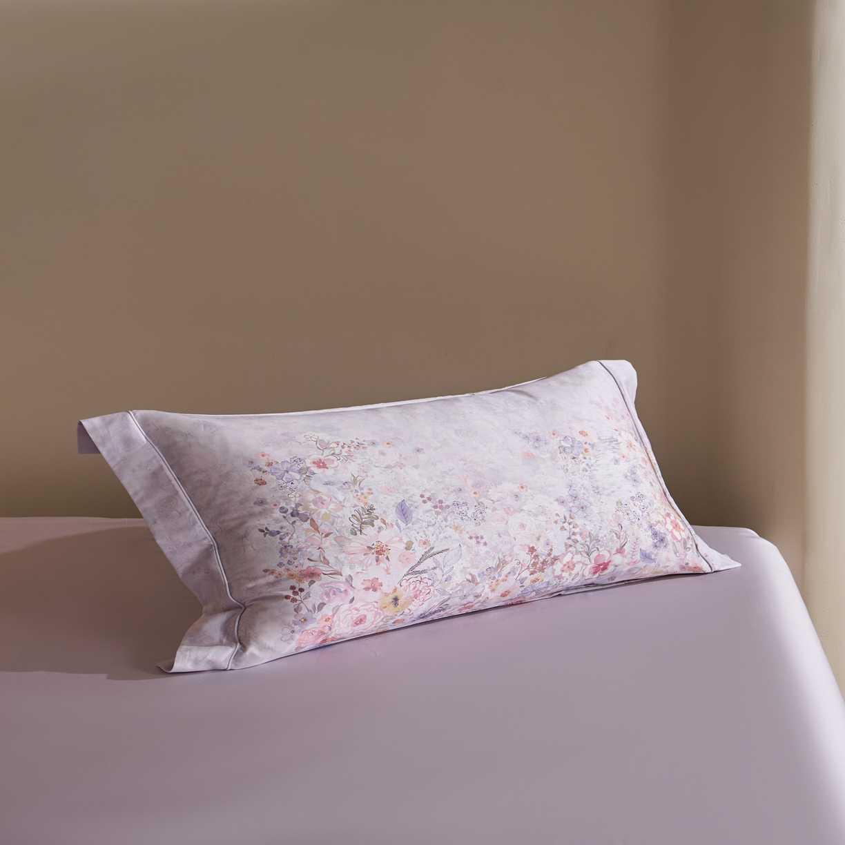 91家纺网 家纺一手货源 找家纺 禾时 2026新款全棉纯棉数码印花埋绳款四件套 花笺梦语（紫）