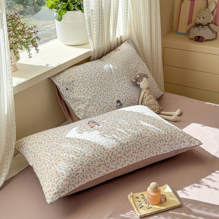 91家纺网 家纺一手货源 找家纺 丽美人家纺 2026新款A类皱皱纱双层印花单被套 BT时光