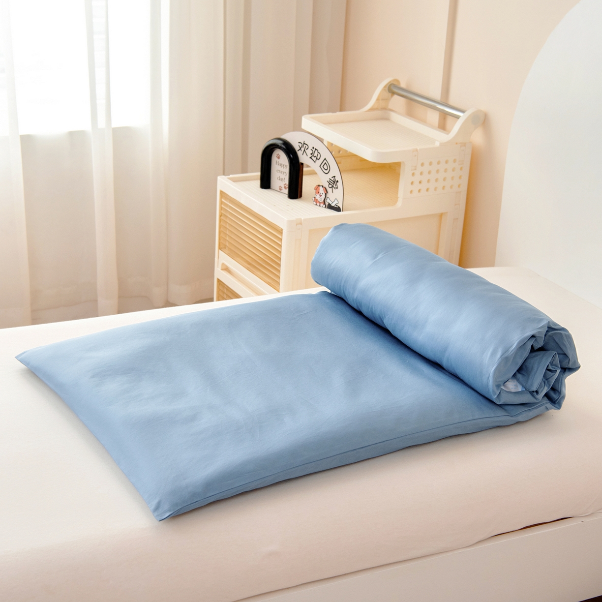 91家纺网 家纺一手货源 找家纺 御棉坊 2026新款60S全棉数码印花幼儿园儿童套件宝宝入园午睡被芯三件套 基建小队