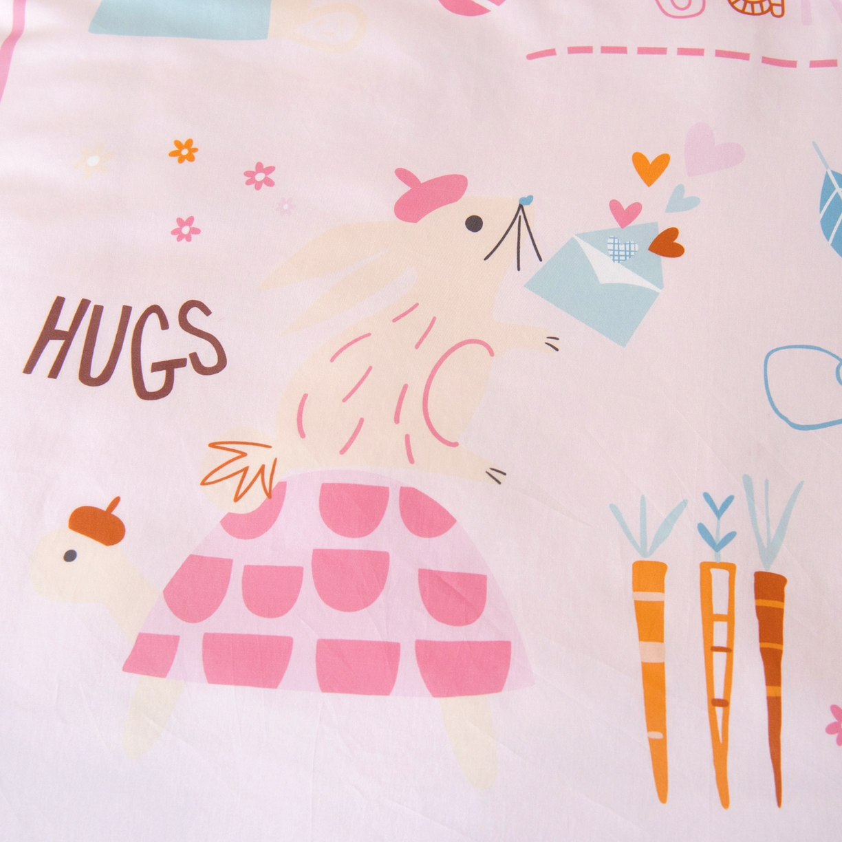 91家纺网 家纺一手货源 找家纺 御棉坊 2026新款60S全棉数码印花幼儿园儿童套件宝宝入园午睡被芯三件套 森林邮递员