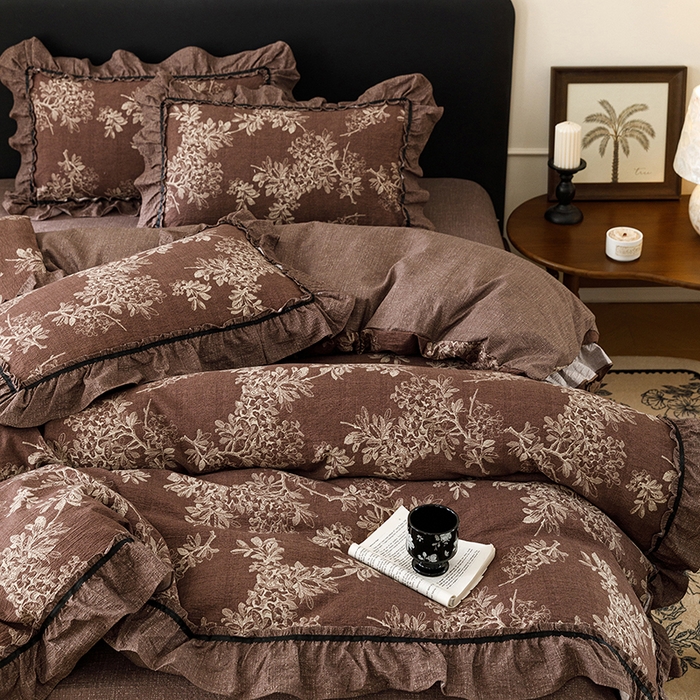 91家纺网 家纺一手货源 找家纺 （总）悦然毛巾被 2026新款原麻水洗提花四件套