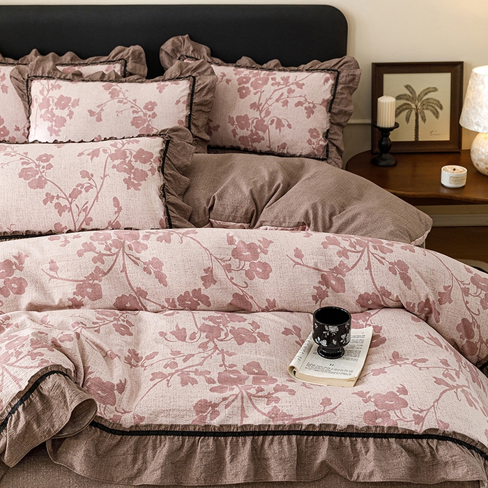 91家纺网 家纺一手货源 找家纺 （总）悦然毛巾被 2026新款原麻水洗提花四件套