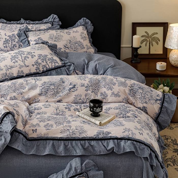 91家纺网 家纺一手货源 找家纺 （总）悦然毛巾被 2026新款原麻水洗提花四件套