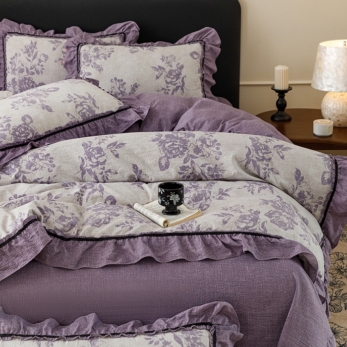 91家纺网 家纺一手货源 找家纺 （总）悦然毛巾被 2026新款原麻水洗提花四件套