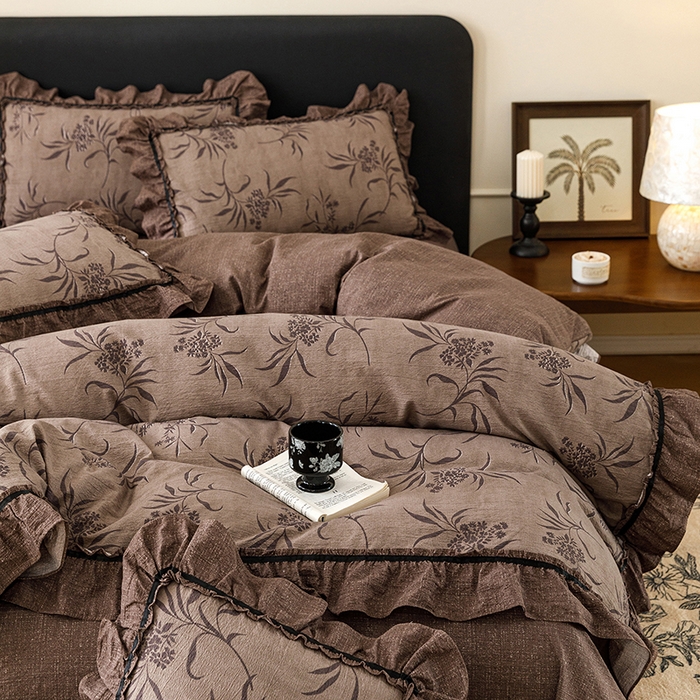 91家纺网 家纺一手货源 找家纺 （总）悦然毛巾被 2026新款原麻水洗提花四件套