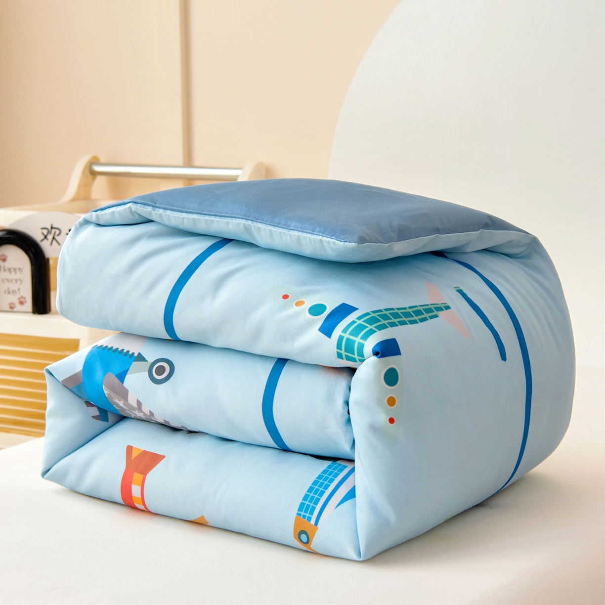 91家纺网 家纺一手货源 找家纺 御棉坊 2026新款60S全棉数码印花幼儿园儿童套件宝宝入园午睡被芯三件套 云霄集会