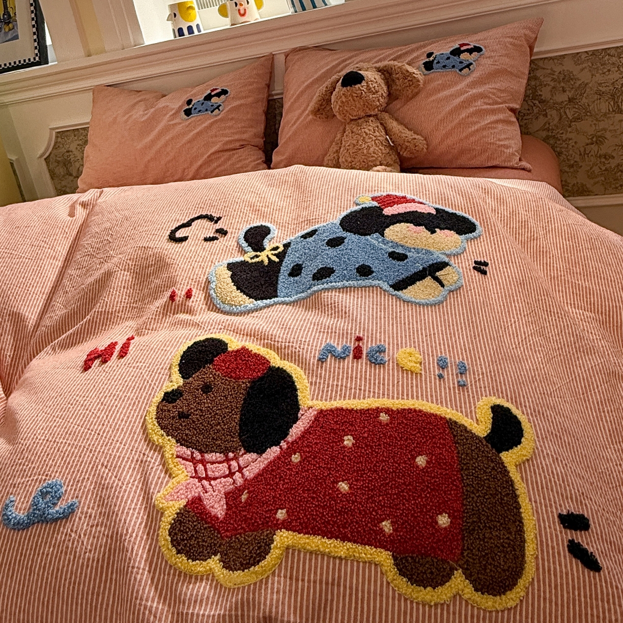 91家纺网 家纺一手货源 找家纺 （总）曼町家居 2026春夏全棉纯棉水洗棉毛巾绣四件套