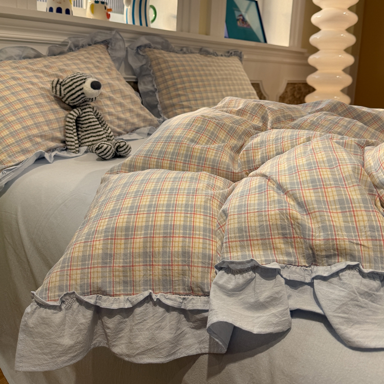 91家纺网 家纺一手货源 找家纺 （总）曼町家居 2026春夏全棉纯棉水洗棉花边款四件套