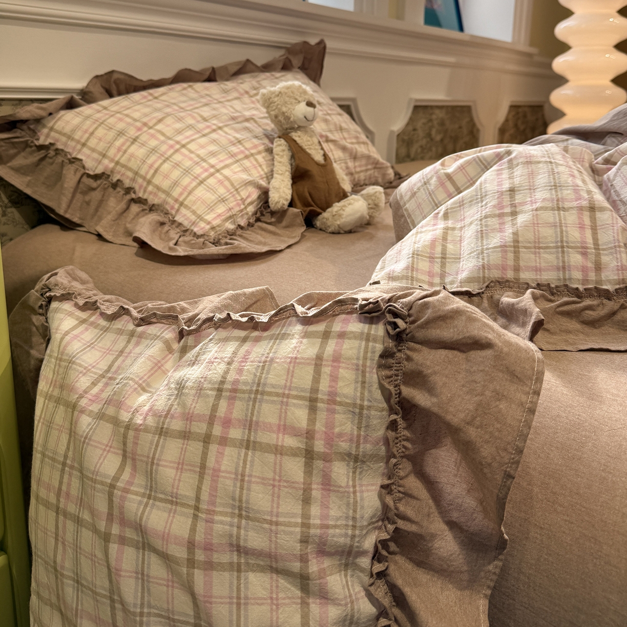 91家纺网 家纺一手货源 找家纺 曼町家居 2026春夏全棉纯棉水洗棉花边款四件套 季野