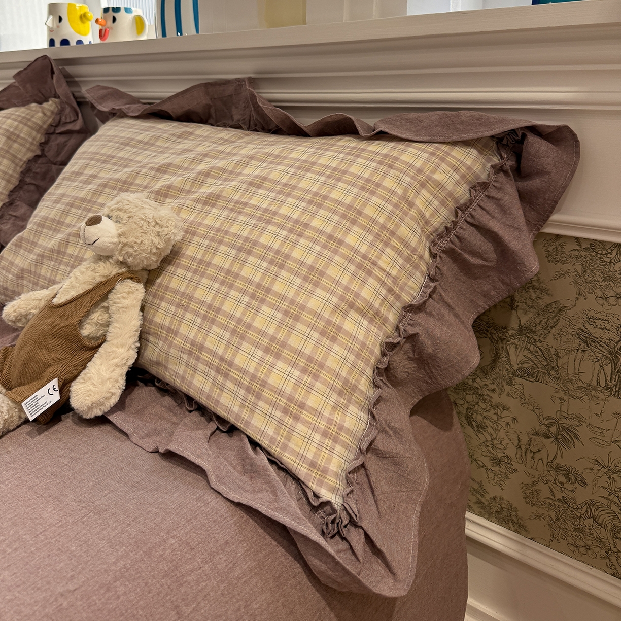 91家纺网 家纺一手货源 找家纺 曼町家居 2026春夏全棉纯棉水洗棉花边款四件套 米娅