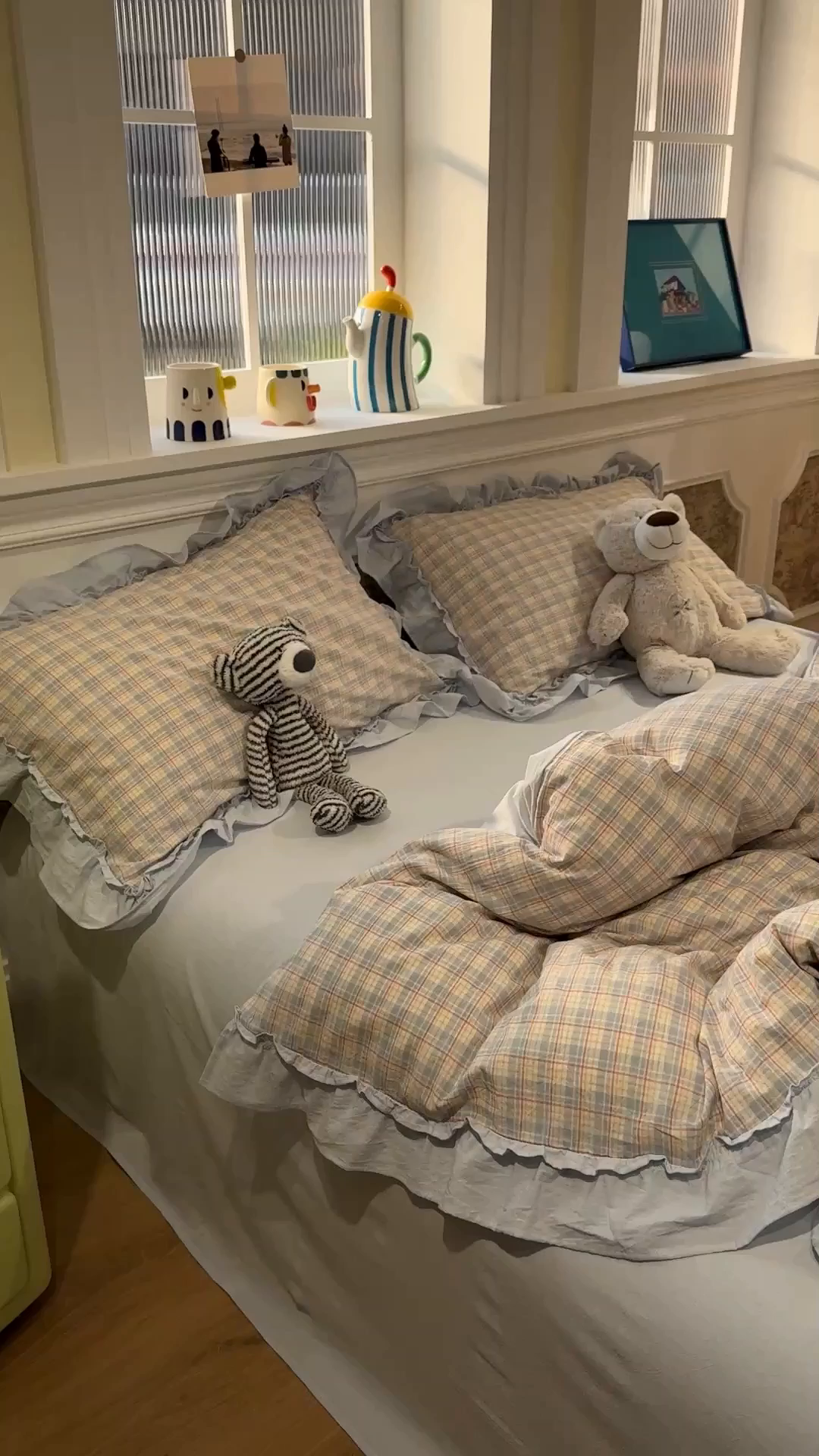 91家纺网 家纺一手货源 找家纺 曼町家居 2026春夏全棉纯棉水洗棉花边款四件套 未眠