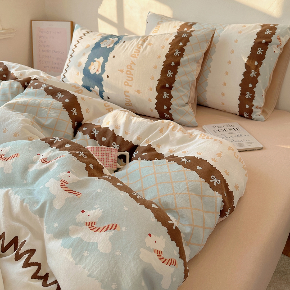 91家纺网 家纺一手货源 找家纺 沐芷 2026 【提供买家秀】A类水洗棉被套单件被罩 单人1.5x2.0  双人2.0x2.3 奔向幸福