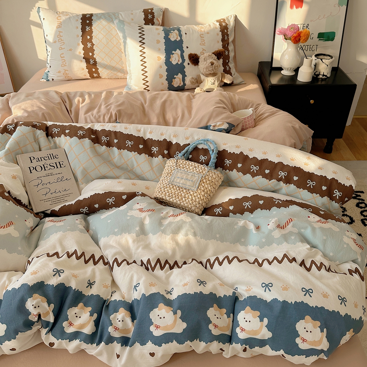 91家纺网 家纺一手货源 找家纺 沐芷 2026 【提供买家秀】A类水洗棉被套单件被罩 单人1.5x2.0  双人2.0x2.3 奔向幸福