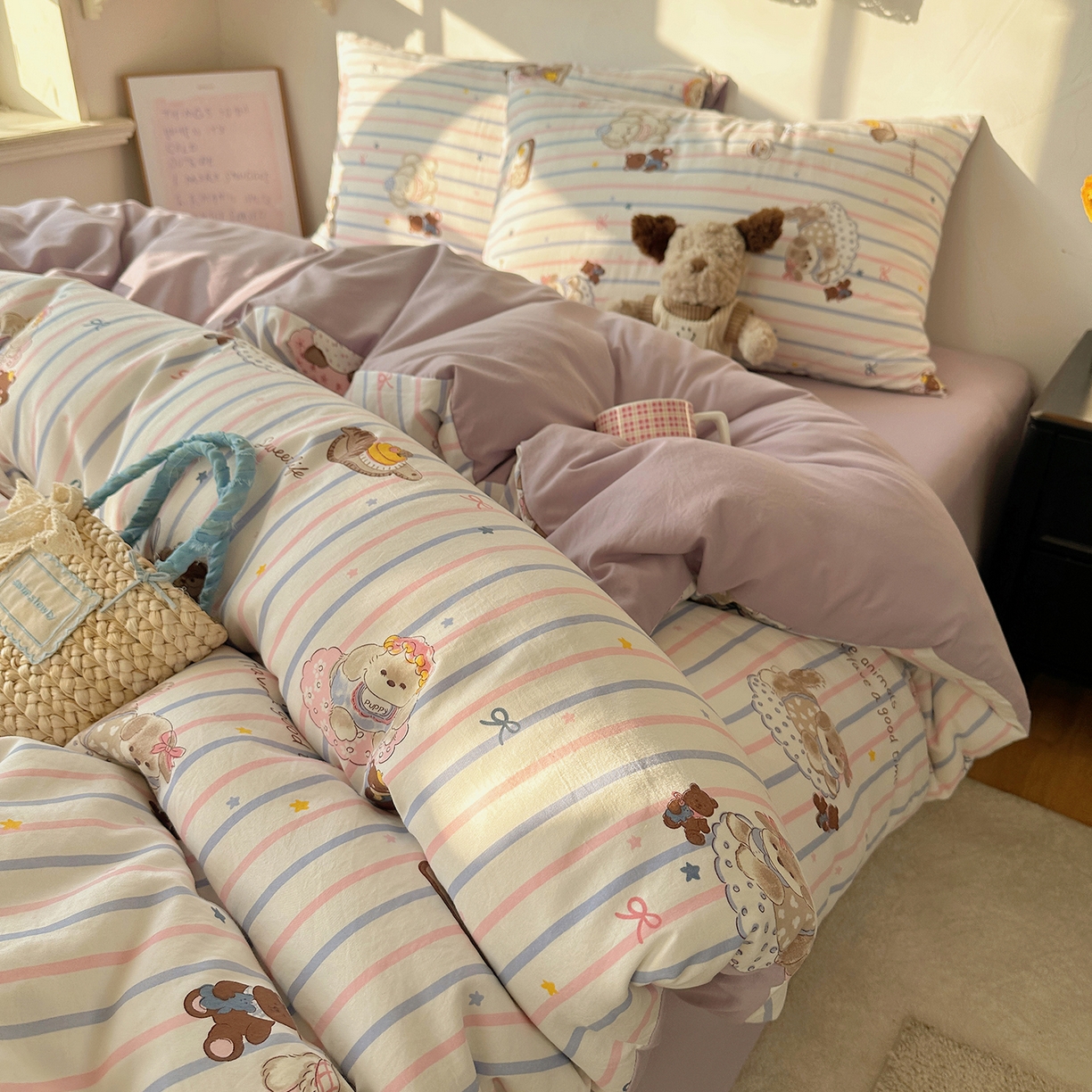 91家纺网 家纺一手货源 找家纺 沐芷 2026 【提供买家秀】A类水洗棉被套单件被罩 单人1.5x2.0  双人2.0x2.3 烘焙师