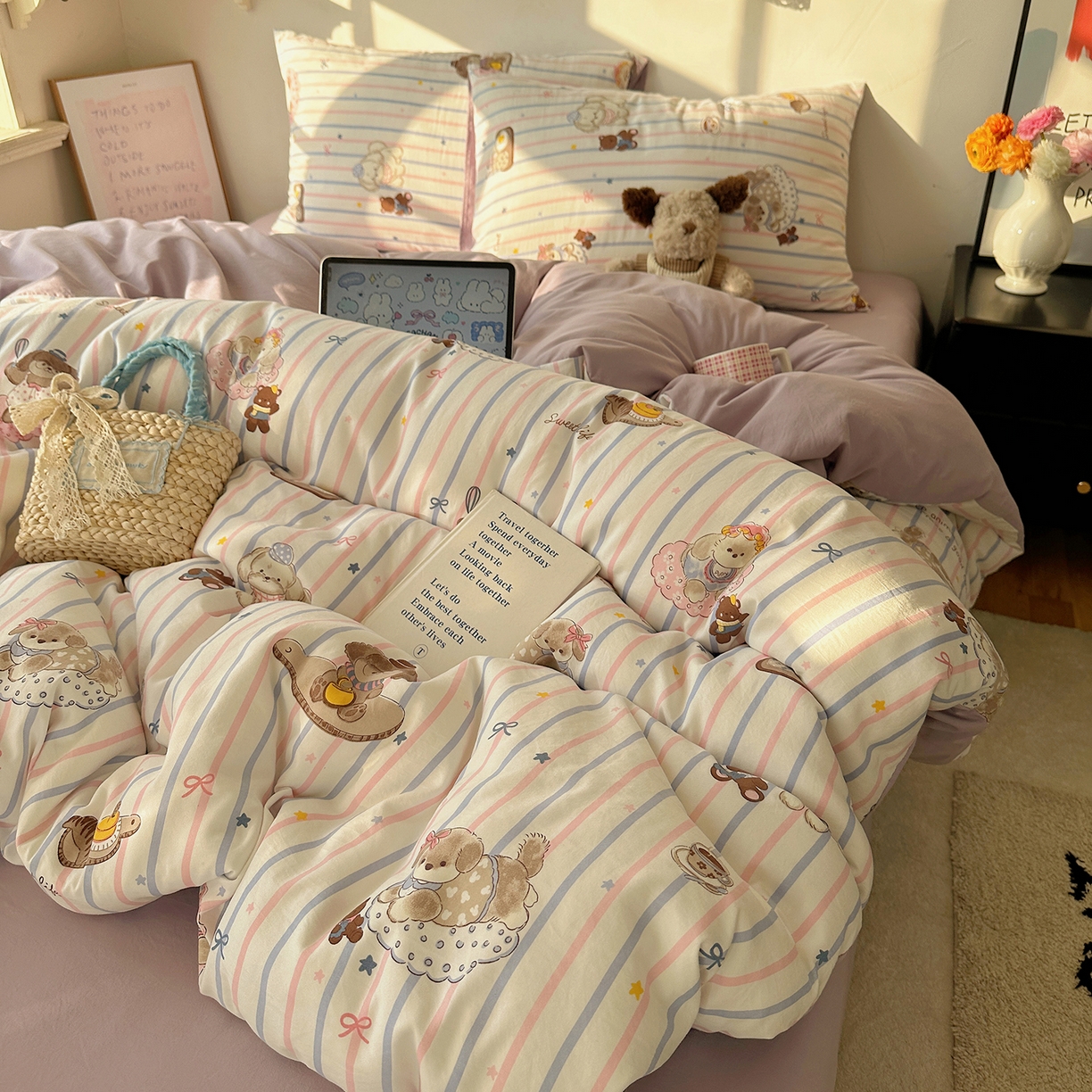 91家纺网 家纺一手货源 找家纺 沐芷 2026 【提供买家秀】A类水洗棉被套单件被罩 单人1.5x2.0  双人2.0x2.3 烘焙师