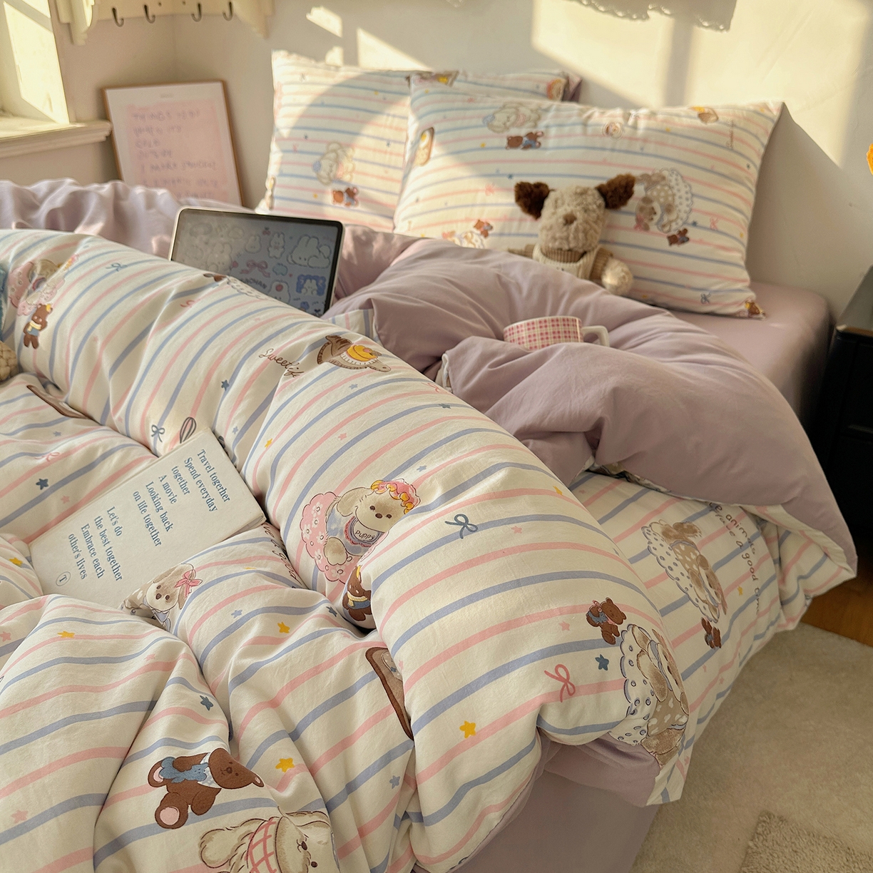 91家纺网 家纺一手货源 找家纺 沐芷 2026 【提供买家秀】A类水洗棉被套单件被罩 单人1.5x2.0  双人2.0x2.3 烘焙师