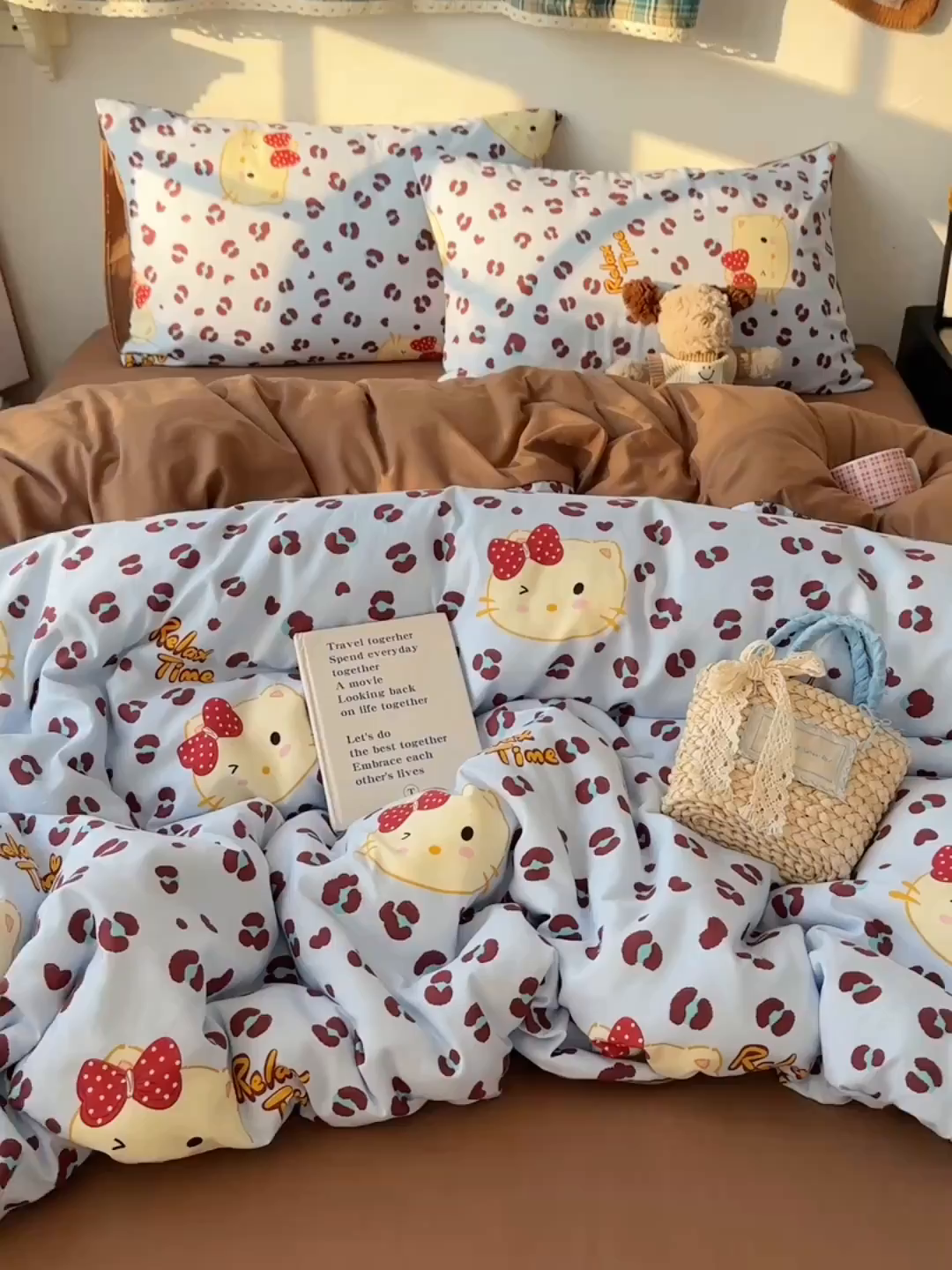 91家纺网 家纺一手货源 找家纺 沐芷 2026 【提供买家秀】A类水洗棉被套单件被罩 单人1.5x2.0  双人2.0x2.3 蓝豹喵星人