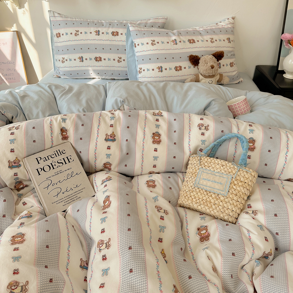 91家纺网 家纺一手货源 找家纺 沐芷 2026 【提供买家秀】A类水洗棉被套单件被罩 单人1.5x2.0  双人2.0x2.3 蓝色假日