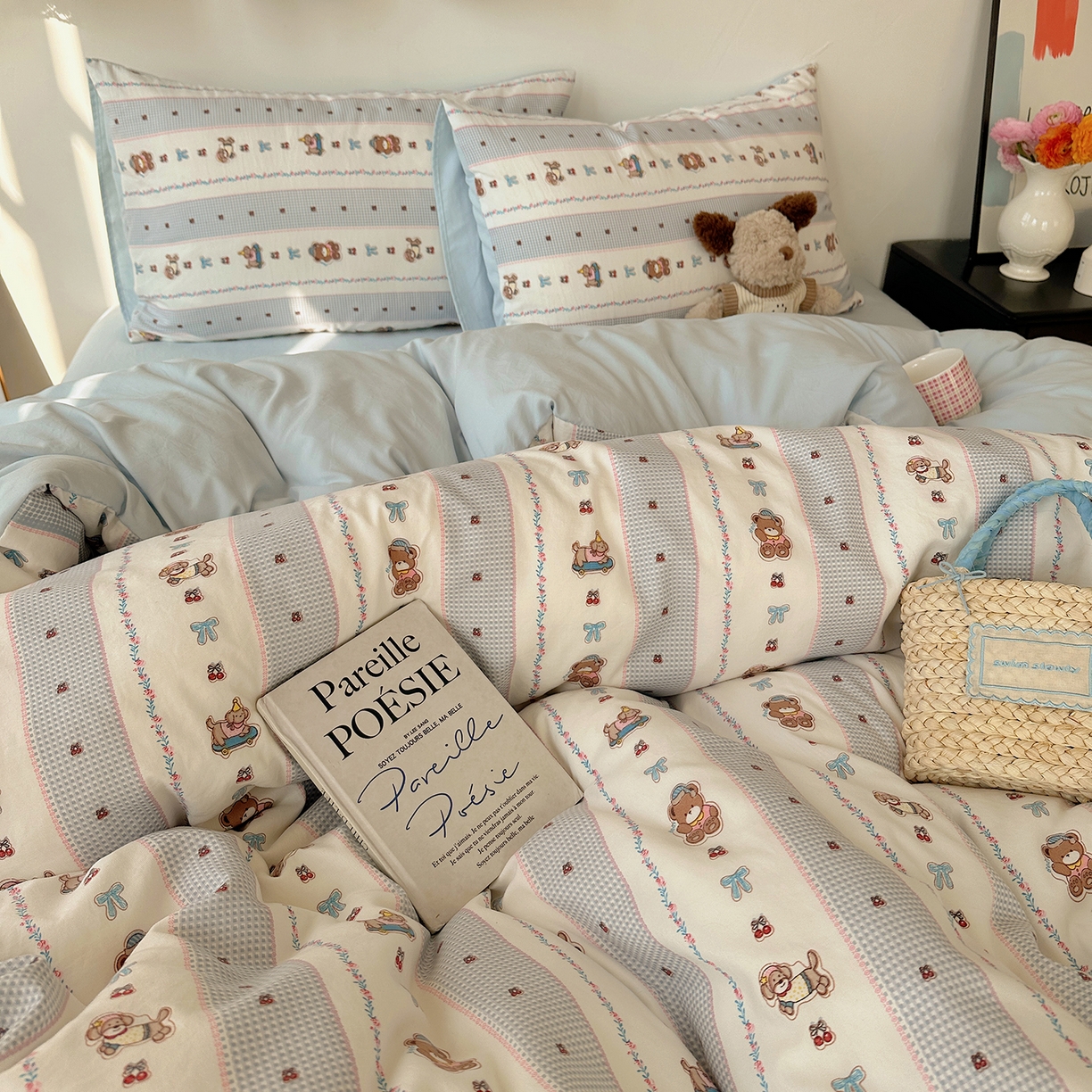 91家纺网 家纺一手货源 找家纺 沐芷 2026 【提供买家秀】A类水洗棉被套单件被罩 单人1.5x2.0  双人2.0x2.3 蓝色假日