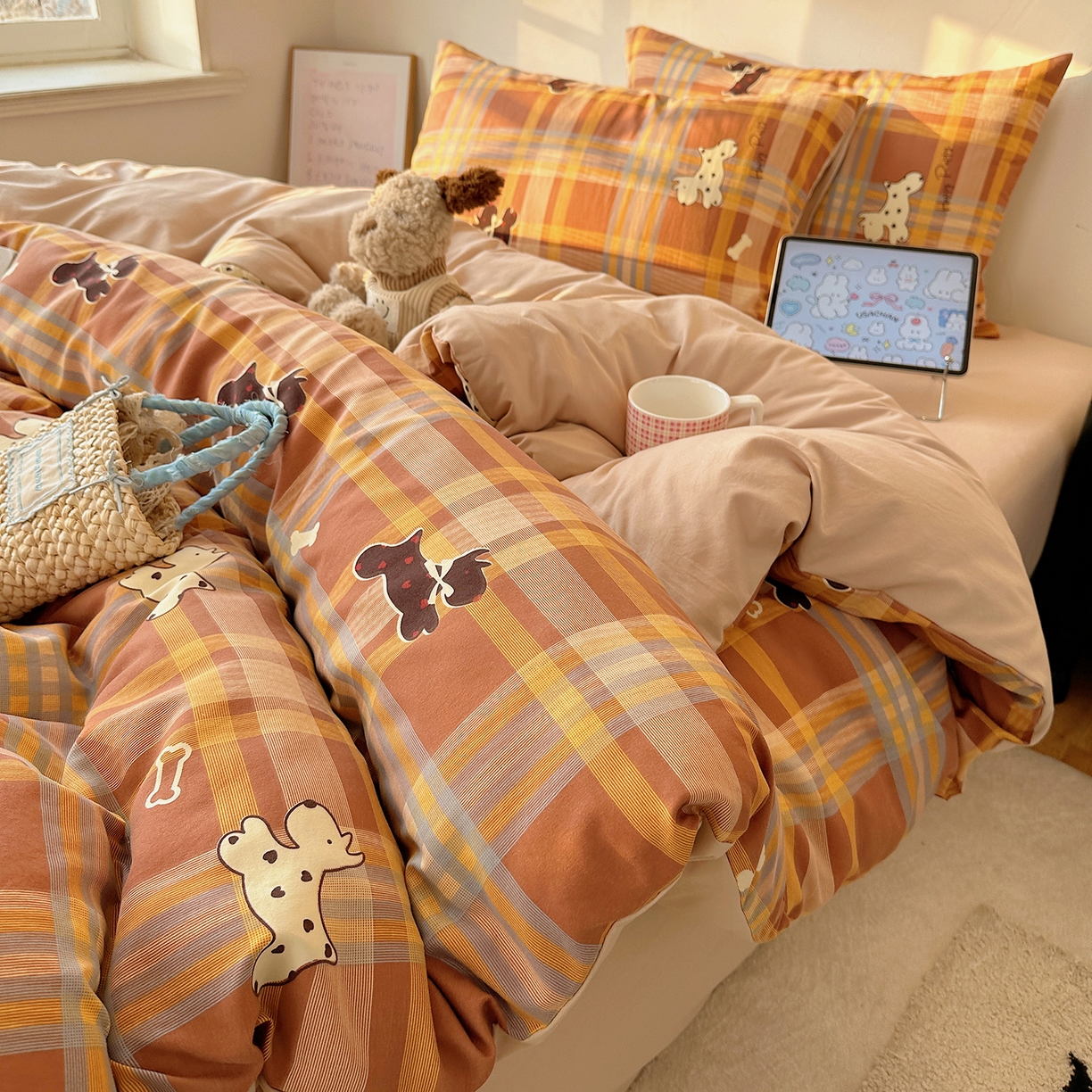 91家纺网 家纺一手货源 找家纺 沐芷 2026 【提供买家秀】A类水洗棉被套单件被罩 单人1.5x2.0  双人2.0x2.3 趣跑