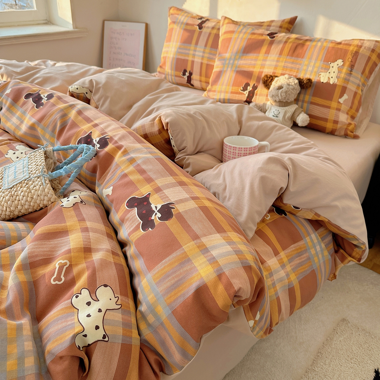 91家纺网 家纺一手货源 找家纺 沐芷 2026 【提供买家秀】A类水洗棉被套单件被罩 单人1.5x2.0  双人2.0x2.3 趣跑