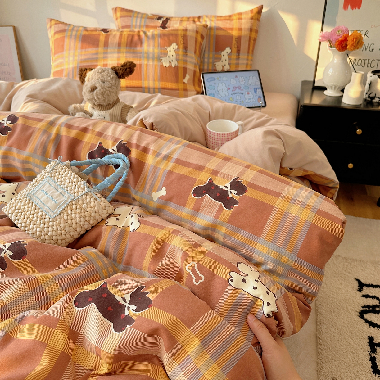 91家纺网 家纺一手货源 找家纺 沐芷 2026 【提供买家秀】A类水洗棉被套单件被罩 单人1.5x2.0  双人2.0x2.3 趣跑