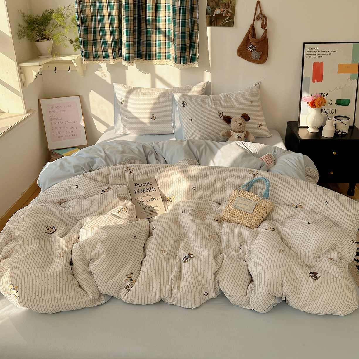 91家纺网 家纺一手货源 找家纺 沐芷 2026 【提供买家秀】A类水洗棉被套单件被罩 单人1.5x2.0  双人2.0x2.3 旋转木马