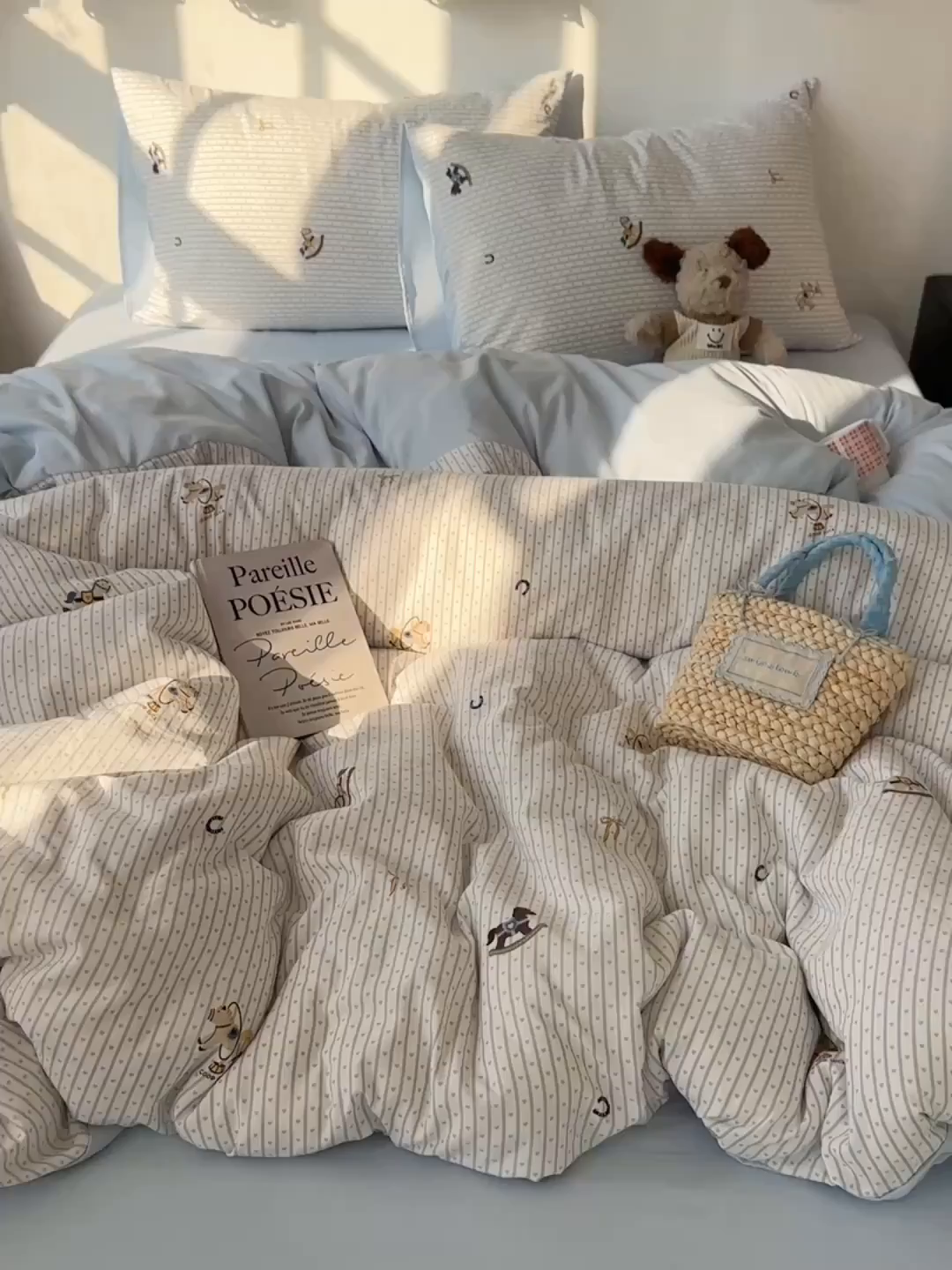 91家纺网 家纺一手货源 找家纺 沐芷 2026 【提供买家秀】A类水洗棉被套单件被罩 单人1.5x2.0  双人2.0x2.3 旋转木马