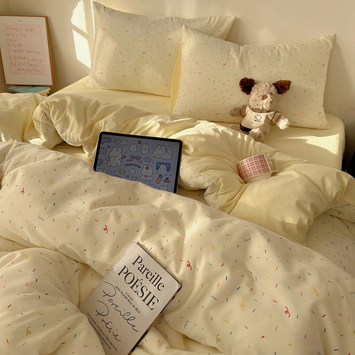 91家纺网 家纺一手货源 找家纺 沐芷 2026 【提供买家秀】A类水洗棉被套单件被罩 单人1.5x2.0  双人2.0x2.3 芝士碎