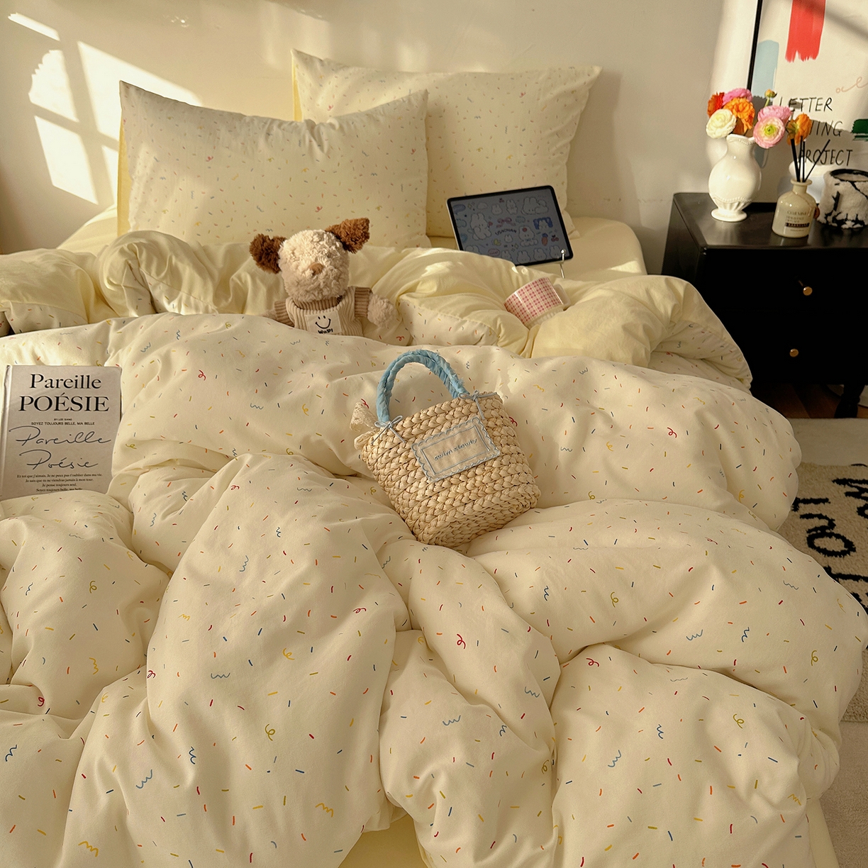 91家纺网 家纺一手货源 找家纺 沐芷 2026 【提供买家秀】A类水洗棉被套单件被罩 单人1.5x2.0  双人2.0x2.3 芝士碎