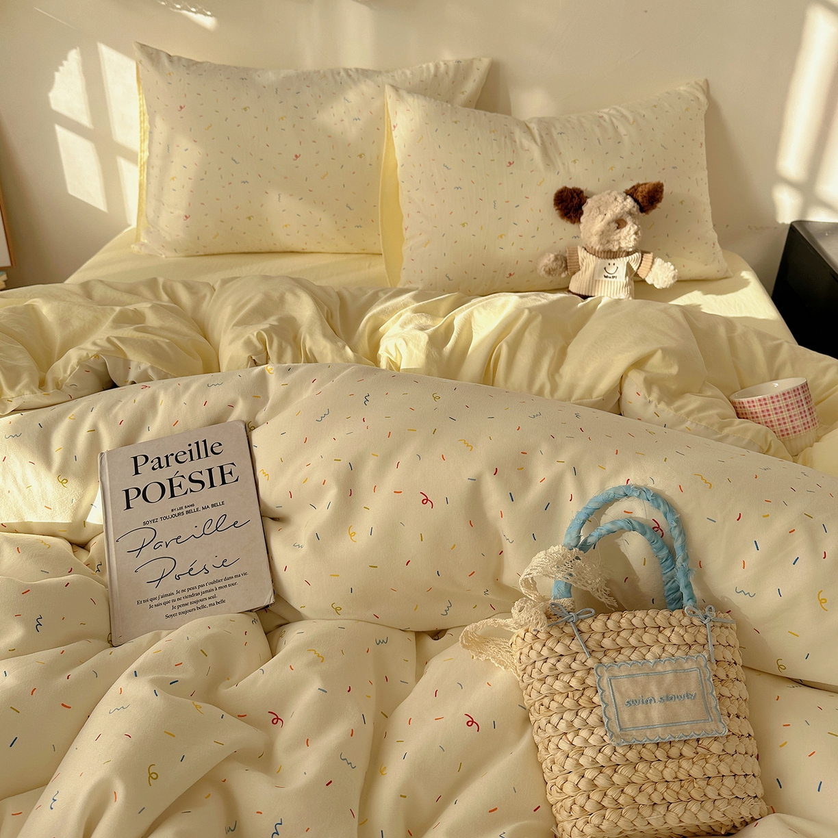 91家纺网 家纺一手货源 找家纺 沐芷 2026 【提供买家秀】A类水洗棉被套单件被罩 单人1.5x2.0  双人2.0x2.3 芝士碎