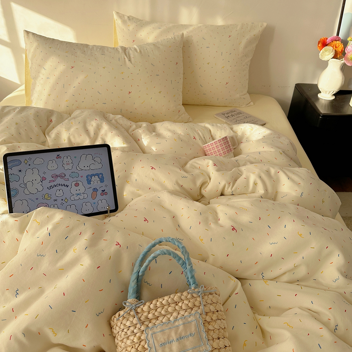 91家纺网 家纺一手货源 找家纺 沐芷 2026 【提供买家秀】A类水洗棉被套单件被罩 单人1.5x2.0  双人2.0x2.3 芝士碎