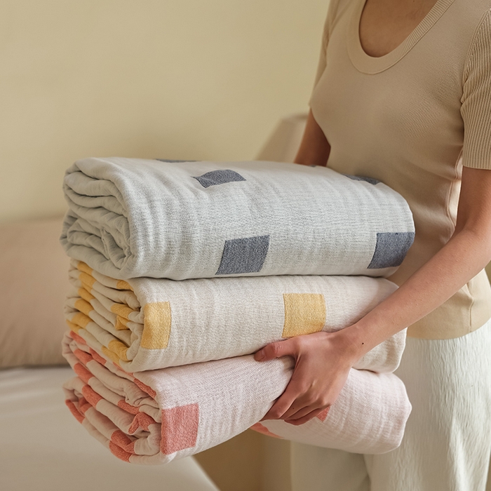 91家纺网 家纺一手货源 找家纺 （总）朴尔家纺-毛巾被 2026新款西部民族风全棉纯棉三层纱布毛巾被-朴尔经典款常年备货