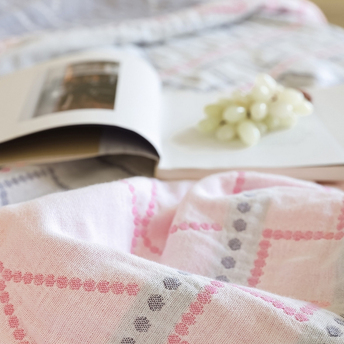 91家纺网 家纺一手货源 找家纺 朴尔家纺-毛巾被 2026新款西部民族风全棉纯棉三层纱布毛巾被-朴尔经典款常年备货 贝拉-粉