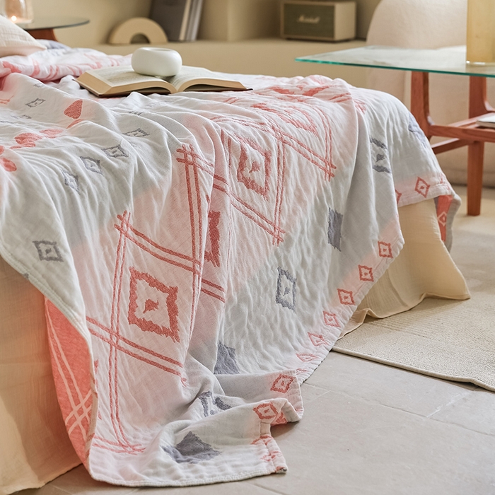 91家纺网 家纺一手货源 找家纺 朴尔家纺-毛巾被 2026新款西部民族风全棉纯棉三层纱布毛巾被-朴尔经典款常年备货 布兰卡