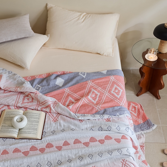 91家纺网 家纺一手货源 找家纺 朴尔家纺-毛巾被 2026新款西部民族风全棉纯棉三层纱布毛巾被-朴尔经典款常年备货 布兰卡