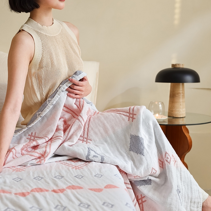 91家纺网 家纺一手货源 找家纺 朴尔家纺-毛巾被 2026新款西部民族风全棉纯棉三层纱布毛巾被-朴尔经典款常年备货 布兰卡