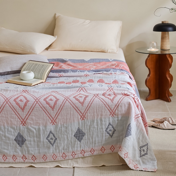 91家纺网 家纺一手货源 找家纺 朴尔家纺-毛巾被 2026新款西部民族风全棉纯棉三层纱布毛巾被-朴尔经典款常年备货 布兰卡