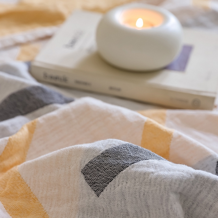 91家纺网 家纺一手货源 找家纺 朴尔家纺-毛巾被 2026新款西部民族风全棉纯棉三层纱布毛巾被-朴尔经典款常年备货 杜莎-黄