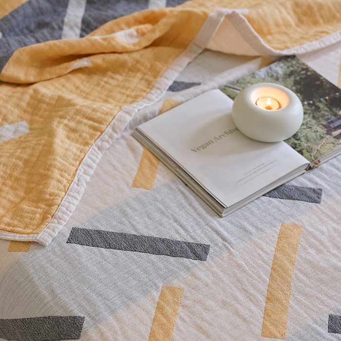 91家纺网 家纺一手货源 找家纺 朴尔家纺-毛巾被 2026新款西部民族风全棉纯棉三层纱布毛巾被-朴尔经典款常年备货 杜莎-黄