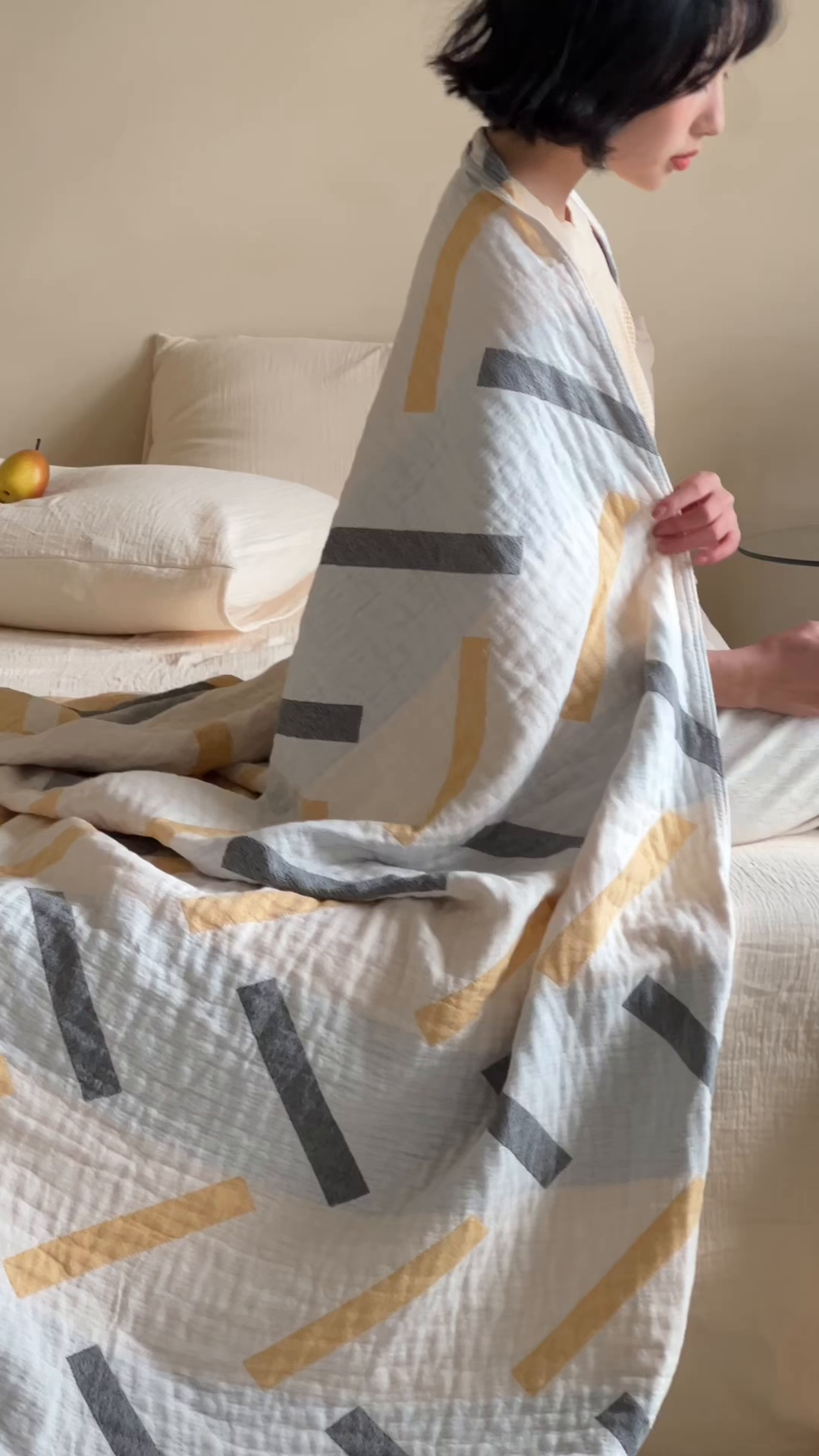 91家纺网 家纺一手货源 找家纺 朴尔家纺-毛巾被 2026新款西部民族风全棉纯棉三层纱布毛巾被-朴尔经典款常年备货 杜莎-黄