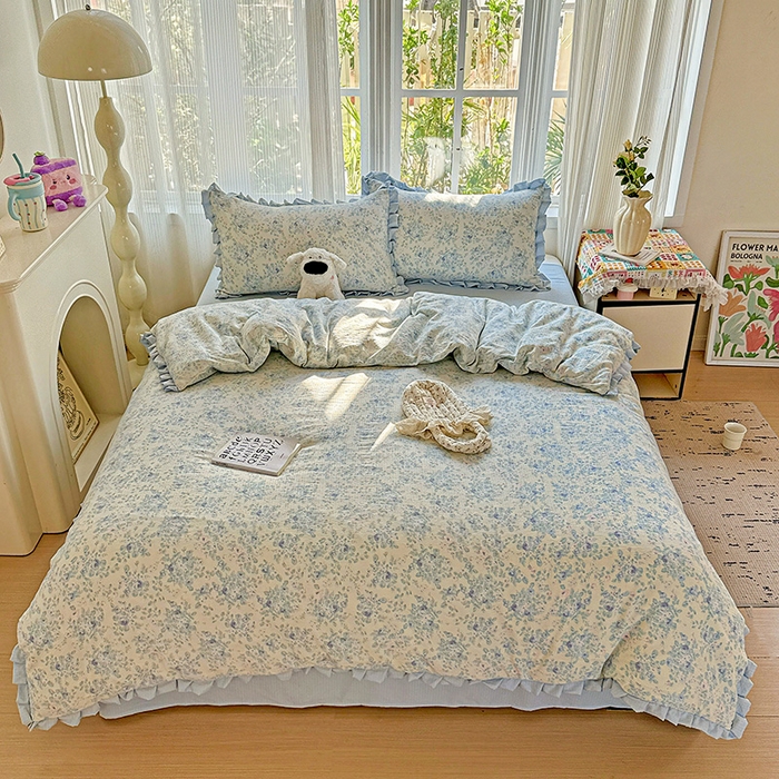 91家纺网 家纺一手货源 找家纺 （总）迪梦姿家纺 2026新款印花云感双层纱四件套