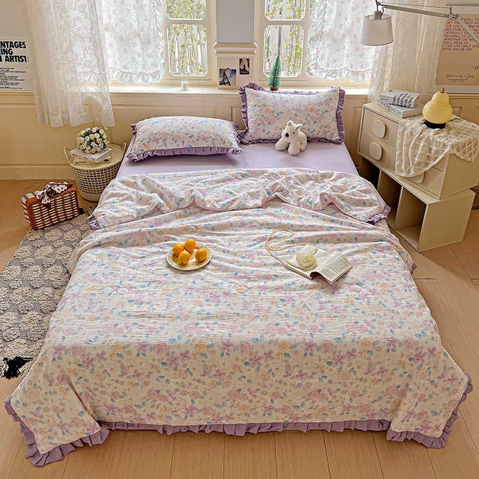 91家纺网 家纺一手货源 找家纺 （总）迪梦姿家纺 2026新款印花云感双层纱四件套