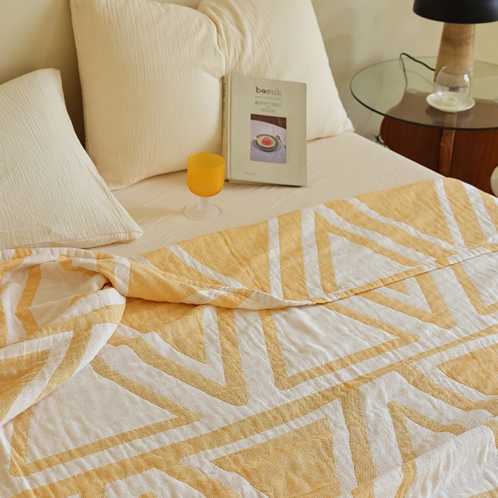 91家纺网 家纺一手货源 找家纺 朴尔家纺-毛巾被 2026新款西部民族风全棉纯棉三层纱布毛巾被-朴尔经典款常年备货 可可西里-黄