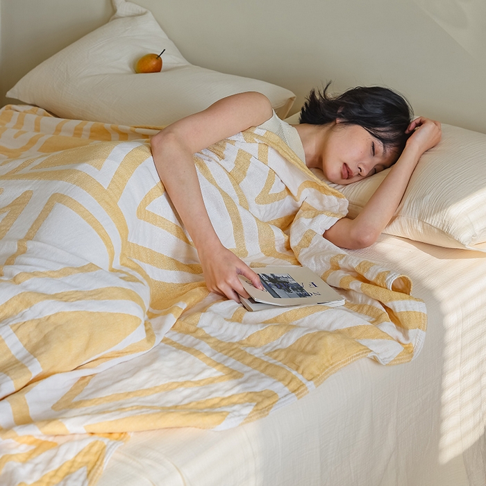 91家纺网 家纺一手货源 找家纺 朴尔家纺-毛巾被 2026新款西部民族风全棉纯棉三层纱布毛巾被-朴尔经典款常年备货 可可西里-黄