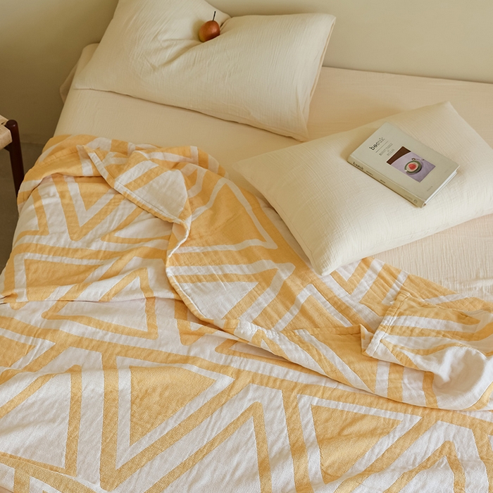 91家纺网 家纺一手货源 找家纺 朴尔家纺-毛巾被 2026新款西部民族风全棉纯棉三层纱布毛巾被-朴尔经典款常年备货 可可西里-黄