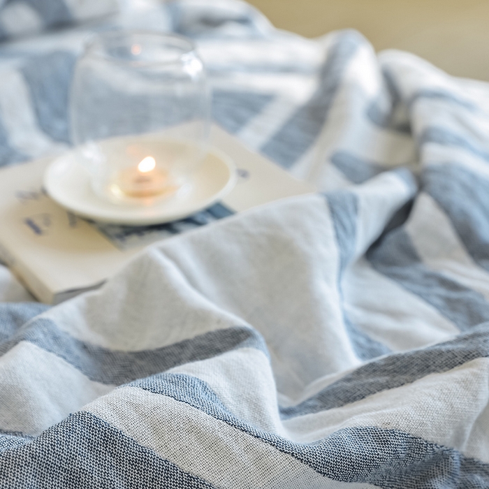 91家纺网 家纺一手货源 找家纺 朴尔家纺-毛巾被 2026新款西部民族风全棉纯棉三层纱布毛巾被-朴尔经典款常年备货 可可西里-蓝