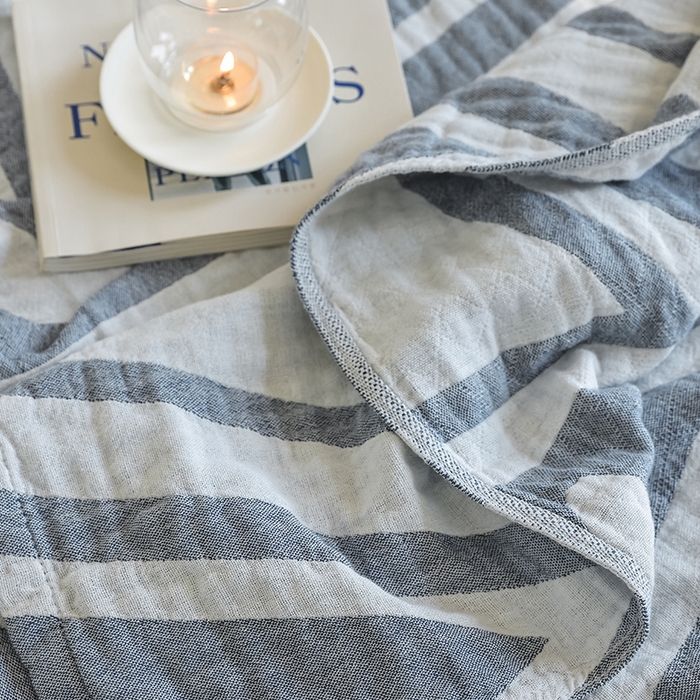 91家纺网 家纺一手货源 找家纺 朴尔家纺-毛巾被 2026新款西部民族风全棉纯棉三层纱布毛巾被-朴尔经典款常年备货 可可西里-蓝